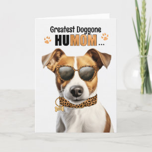 Tarjeta Festiva Jack Russell Dog Greatest HuMOM Mother's Day