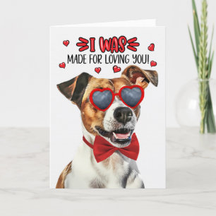 Tarjeta Festiva Jack Russell Dog hecho para amarte San Valentín