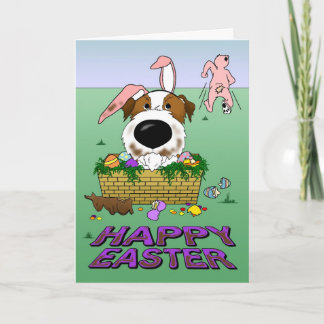 Tarjeta Festiva Jack Russell Happy Easter Card