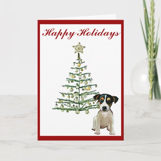 Tarjeta Festiva Jack Russell Holiday Card (Anverso)