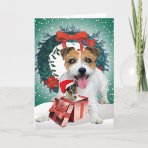 Tarjeta Festiva Jack Russell Navidades Times