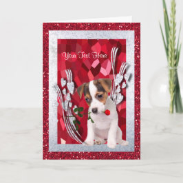 Tarjeta Festiva Jack Russell Puppy Personalizar It Valenteting