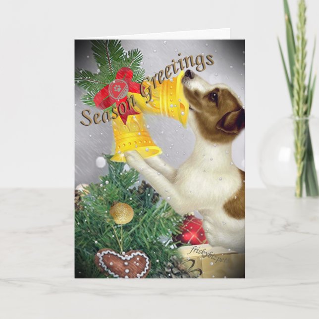 Tarjeta Festiva Jack Russell Season Greetings (Anverso)