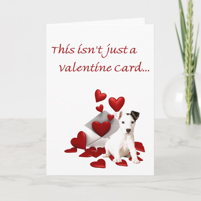 Tarjeta Festiva Jack Russell Terrier Be My Valentine (Anverso)