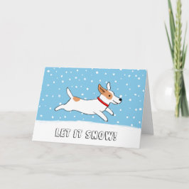 Tarjeta Festiva Jack Russell Terrier Deja que Nieva a los Navidade