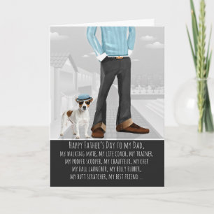 Tarjeta Festiva Jack Russell Terrier del Día del Padre
