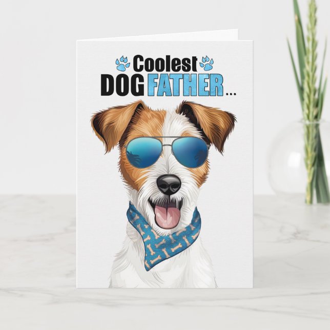 Tarjeta Festiva Jack Russell Terrier el Día del Padre más Cooler (Anverso)