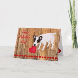 Tarjeta Festiva Jack Russell Terrier Valentline Wood
