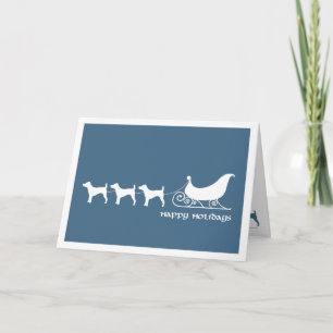 Tarjeta Festiva Jack Russells despojando del Sleigh de Santa