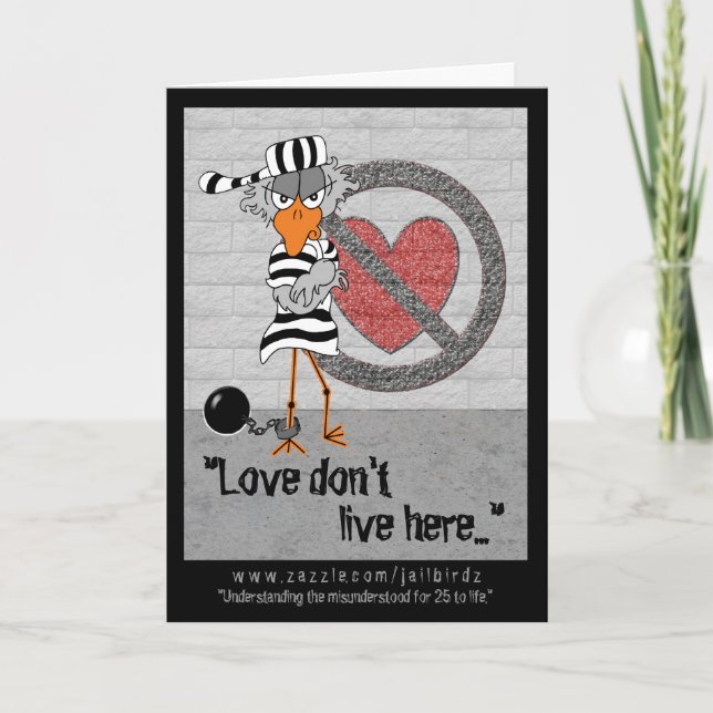 Tarjeta Festiva Jailbird Valentine (Anverso)