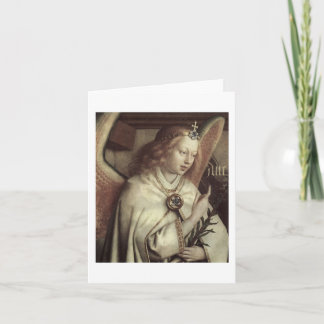 Tarjeta Festiva Jan van Eyck Angel, Genter Altar Fine Vintage