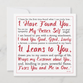 Tarjeta Festiva Jane Eyre Red and White Better Self Quotation