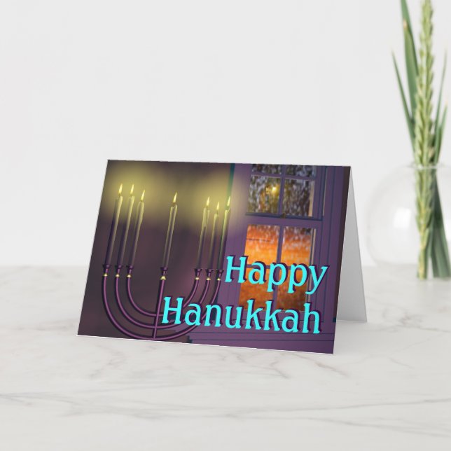 Tarjeta Festiva Jánuca feliz (Anverso)
