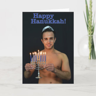 Tarjeta Festiva Jánuca feliz - en descamisado