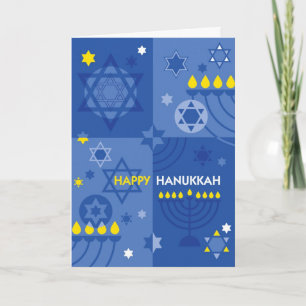 Tarjeta Festiva Jánuca Menorah icónico y estrella del diseño de