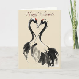 Tarjeta Festiva Japanese Crane Love Valentine Card