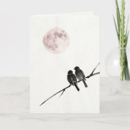 Tarjeta Festiva Japanese Soft Moon Besties Galentines Card