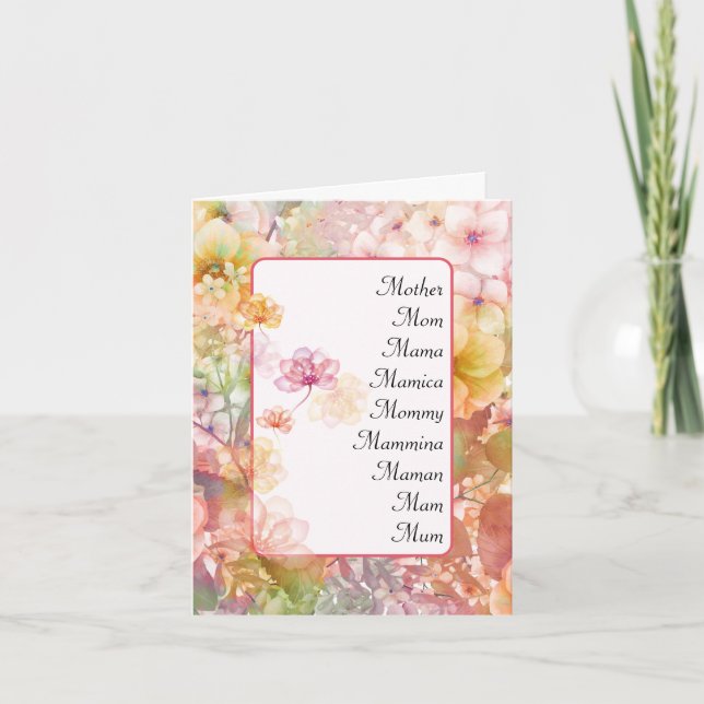 Tarjeta Festiva Jardín de flores de la madre (Anverso)