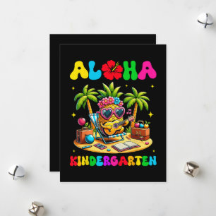 Tarjeta Festiva Jardín de infancia Aloha Piña Hawái Vuelta al cole