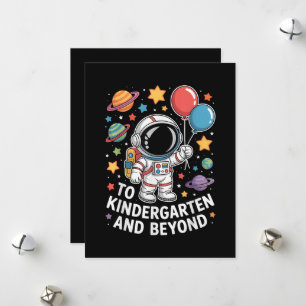 Tarjeta Festiva Jardín de Infancia Y Más Allá Astronauta Espacio 