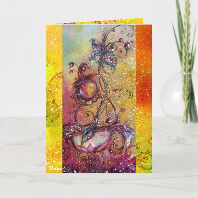 TARJETA FESTIVA JARDÍN DE LAS SOMBRILLAS PERDIDAS -PLANTA DE LA MA (Anverso)