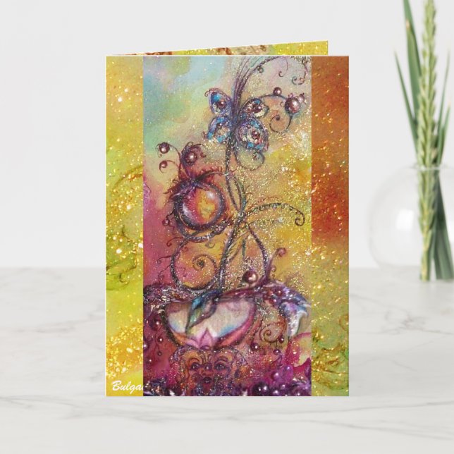 TARJETA FESTIVA JARDÍN DE LAS SOMBRILLAS PERDIDAS -PLANTA DE LA MA (Anverso)