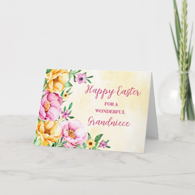 Tarjeta Festiva Jardín de primavera Abuela Feliz Pascua (Anverso)