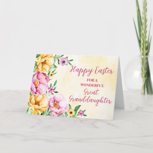 Tarjeta Festiva Jardín de primavera Gran Abuela Feliz Pascua (Anverso)