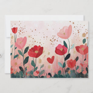 Tarjeta Festiva Jardín de rosas caprichoso
