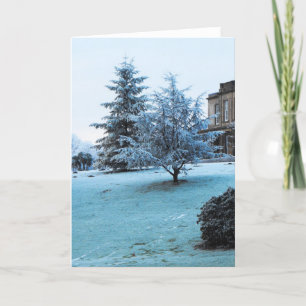 Tarjeta Festiva Jardín en una mañana helada