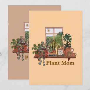 Tarjeta Festiva Jardín Interior de Mamá Boho Acuarela