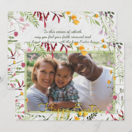 Tarjeta Festiva Jardín personalizado foto floral Pascua