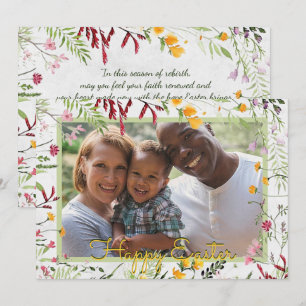 Tarjeta Festiva Jardín personalizado foto floral Pascua