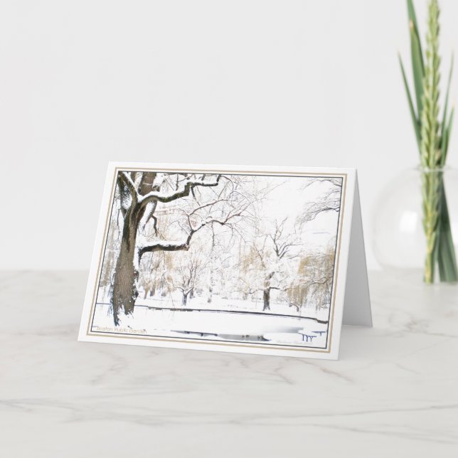 Tarjeta Festiva Jardín público de Boston: Placeres simples del (Anverso)