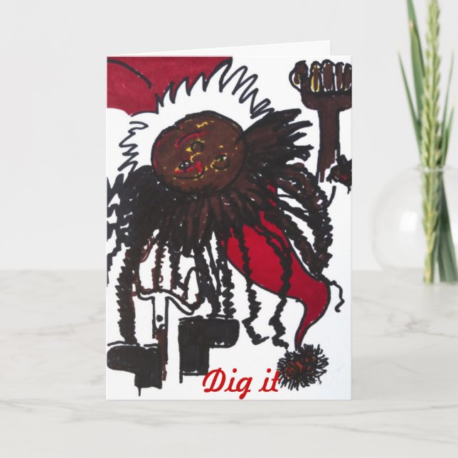 Tarjeta Festiva Jardinero de Santa (Anverso)