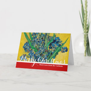 Tarjeta Festiva Jarrón Van Gogh con Iris Clasicismo Impresionista