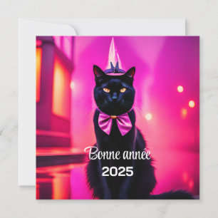Tarjeta Festiva Jazzy Kitty - Bonne année