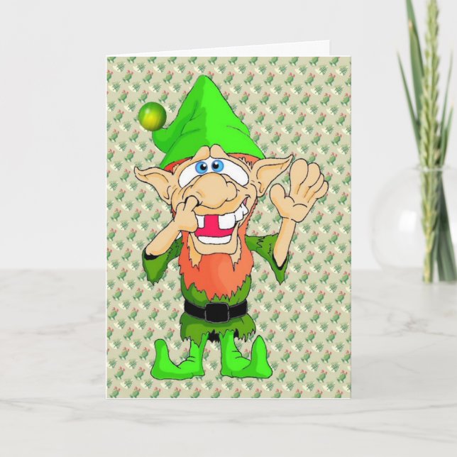 Tarjeta Festiva Jed the Twisted Elf (Anverso)