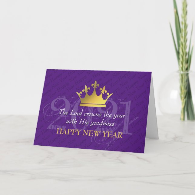 Tarjeta Festiva JEHOVAH SE CULPA DEL AÑO | 2021 | Feliz Año Nuevo (Anverso)