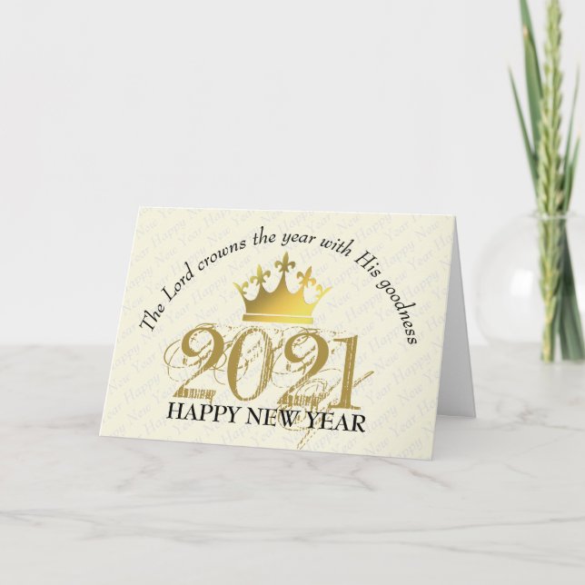 Tarjeta Festiva JEHOVAH SE CULPA DEL AÑO | Feliz Año Nuevo | 2021 (Anverso)