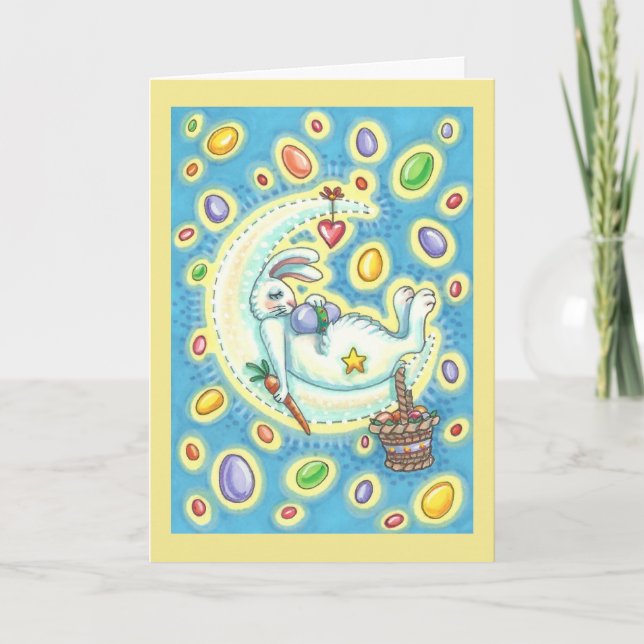 Tarjeta Festiva JELLY BEAN DREAMS EASTER BUNNY GREETING CARD Verse (Anverso)