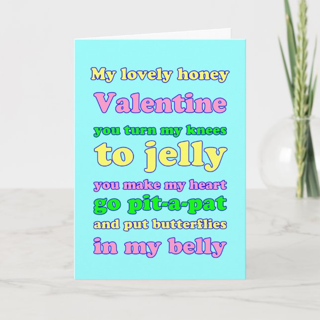 Tarjeta Festiva ¡Jelly Knees Valentine! (Anverso)