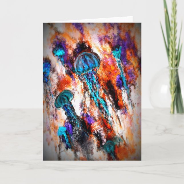 Tarjeta Festiva Jellyfish Jump Electric (Anverso)