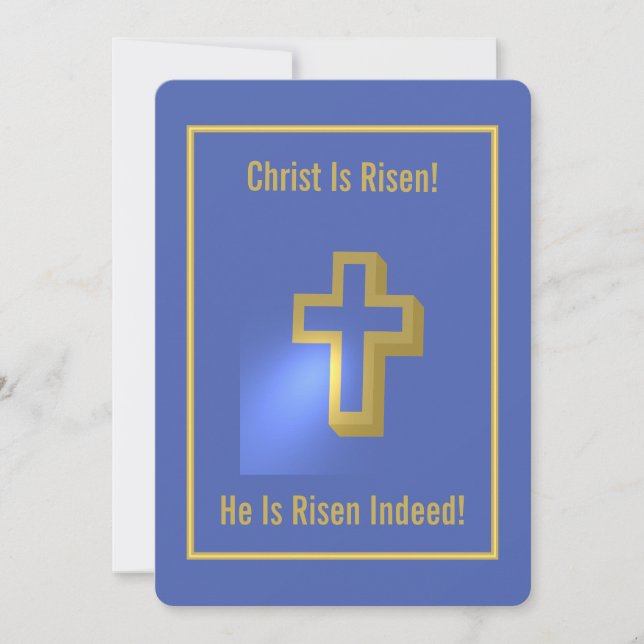 Tarjeta Festiva Jesucristo es la cruz religiosa del oro de Risen,  (Anverso)