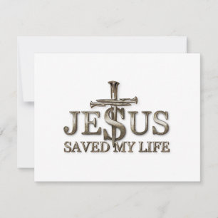 Tarjeta Festiva Jesucristo Salvó Mi Vida Regalo Para Mujeres Hombr
