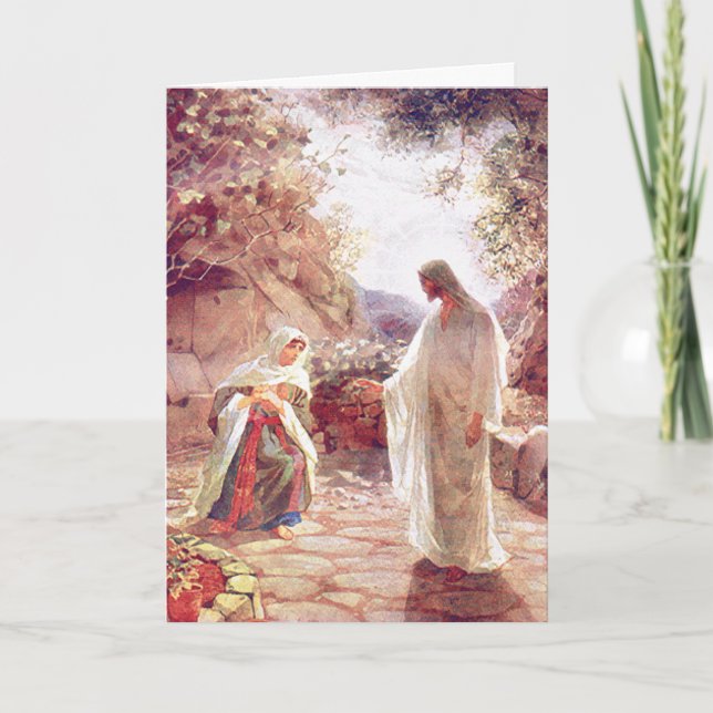 Tarjeta Festiva Jesús Aparece A María Magdalena (Anverso)