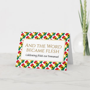 Tarjeta Festiva JESUS EMMANUEL Word se convirtió en carne GHANA