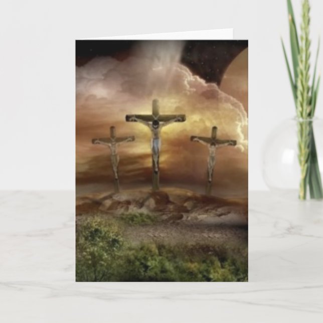 TARJETA FESTIVA JESÚS EN LA CRUZ (Anverso)