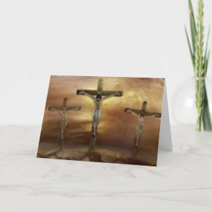 TARJETA FESTIVA JESÚS EN LA CRUZ
