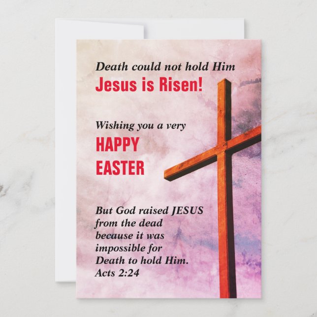 Tarjeta Festiva JESÚS ES AYUDA Cristiana RISEN (Anverso)